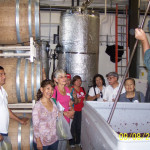 The group enjoyed a tour of the winery after lunch. The group enjoyed a tour of the winery after lunch.