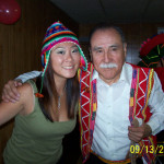 Ray's daughter, Stephanie, tried on Hector's Peruvian hat. Ray's daughter, Stephanie, tried on Hector's Peruvian hat.
