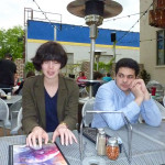 Nani Bendeliani and David Sichinava wait for their pizza at the Mellow Mushroom on Friday night at the First Arts Friday in Greensboro. Nani Bendeliani and David Sichinava wait for their pizza at the Mellow Mushroom on Friday night at the First Arts Friday in Greensboro.