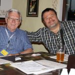 Our bus driver, Vitaliya (r), not only became friends with Barton P., but the whole group as he did a wonderful job dodging pot holes, squeezing through the limestone tunnels at Milestii Mici, and changing a flat tire! Our bus driver, Vitaliya (r), not only became friends with Barton P., but the whole group as he did a wonderful job dodging pot holes, squeezing through the limestone tunnels at Milestii Mici, and changing a flat tire!