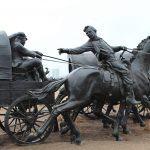 Near the Banjo Museum, some of us visited the Centennial Land Run Monument which commemorates the opening of unassigned land in Oklahoma Territory in 1889. This is one of the world's largest bronze sculptures and it features 45 heroic figures. Near the Banjo Museum, some of us visited the Centennial Land Run Monument which commemorates the opening of unassigned land in Oklahoma Territory in 1889. This is one of the world's largest bronze sculptures and it features 45 heroic figures.