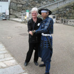 Carol poses with a Ninja warrior.