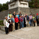 A group pose in front of Nagoya Castle.