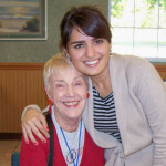 Sevinj of Azerbaijan hugs Teresa from Canada.