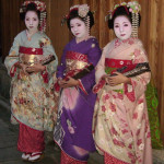 We were fortunate to see geisha girls in Kyoto.