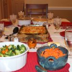 Dinner at Judy G.'s home included a beautifully set table filled with many typical Southern dishes for the ladies to try. Dinner at Judy G.'s home included a beautifully set table filled with many typical Southern dishes for the ladies to try.