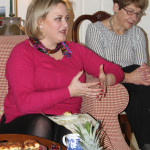 The educational sessions continued throughout the week. Tuesday morning found the ladies at the home of Donna L. for coffee and Moravian sugar cake. All the ladies, including Lendita who is pictured here......