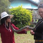 Barbara G. and daughter, Lorrie, seem quite comfortable with their new friend at Reptiles Down Under in Childers. Barbara G. and daughter, Lorrie, seem quite comfortable with their new friend at Reptiles Down Under in Childers.