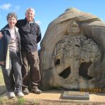 Barbara and Jim N. posed beside the Earth Angel in Tamborine National Park Barbara and Jim N. posed beside the Earth Angel in Tamborine National Park