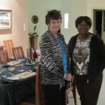 Dorothy J. posed with her hostess before an evening meal. Dorothy J. posed with her hostess before an evening meal.