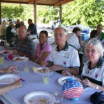 Valerie and guests enjoy a picnic dinner.