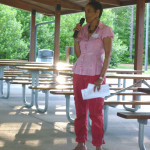 Exchange Director, Valerie, speaks at the farewell dinner.