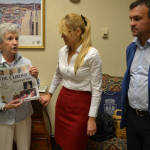While waiting to meet the mayor, Donna told the group about Winston-Salem's second newspaper, "The Chronicle." While waiting to meet the mayor, Donna told the group about Winston-Salem's second newspaper, "The Chronicle."