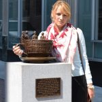 Wednesday began with a tour of the International Civil Rights Museum. Outside the museum Natalia admired a small sculpture of the A&T Four. Wednesday began with a tour of the International Civil Rights Museum. Outside the museum Natalia admired a small sculpture of the A&T Four.