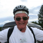 Charlie F. is suited up and ready for his ride on the Otago Central Rail Trail.