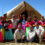 Group on floating island.