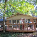 Charlotte H. and guests enjoy a sunny fall afternoon on the deck in her backyard. Charlotte H. and guests enjoy a sunny fall afternoon on the deck in her backyard.