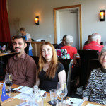 Debatik Hoxha, Edita Businca and Jane Cauthen at the farewell dinner at GIA