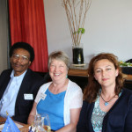 Hal Guess, Judy Greene and Dardane Peja at the farewell dinner.