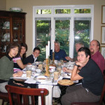 Dinner w/ friends at the Norths' home.