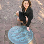 Irina reads an historical marker in Old Salem.