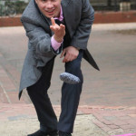 Sergey plays carnival game in the Pit at UNC-CH.