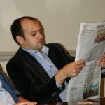 Time was not wasted. By afternoon the group was in the office of the Winston-Salem Journal speaking with the editor of the editorial page about political endorsements. Oleg T takes a close look at the newspaper. Time was not wasted. By afternoon the group was in the office of the Winston-Salem Journal speaking with the editor of the editorial page about political endorsements. Oleg T takes a close look at the newspaper.